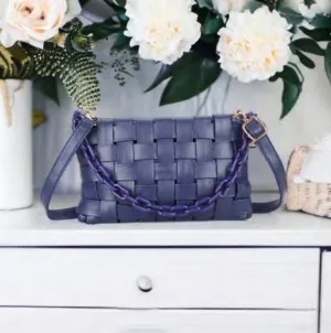 JG Navy Woven Handbag