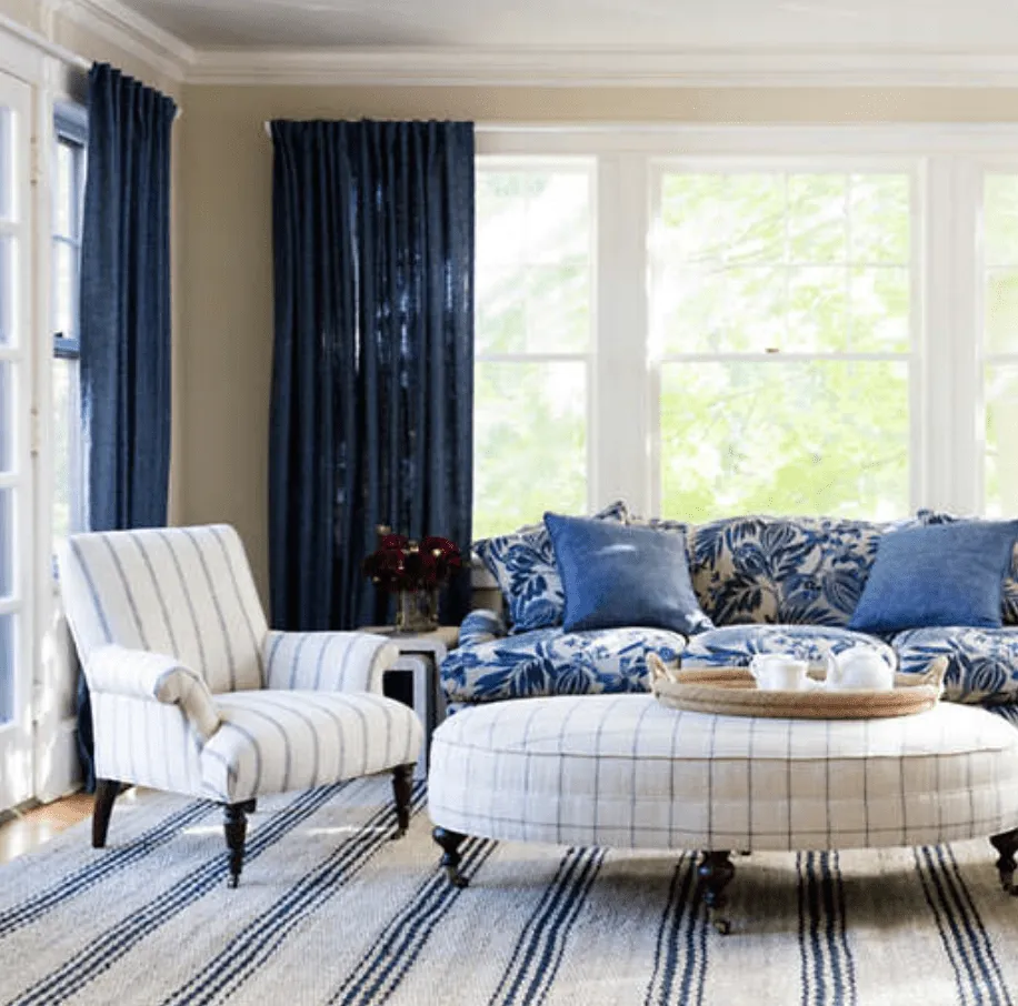 Jute Ticking Indigo Woven Rug