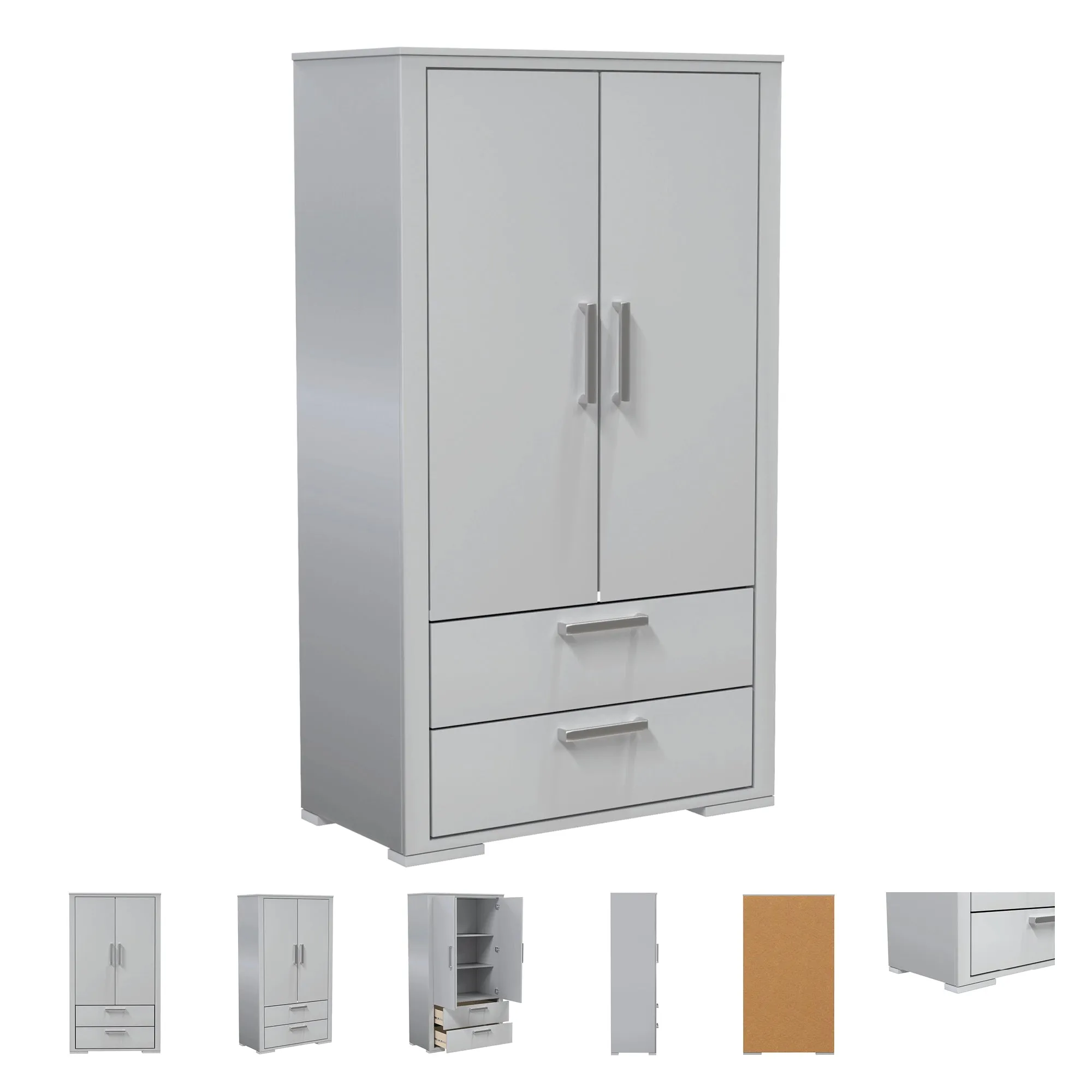 Karlstad Wardrobe - Light Gray