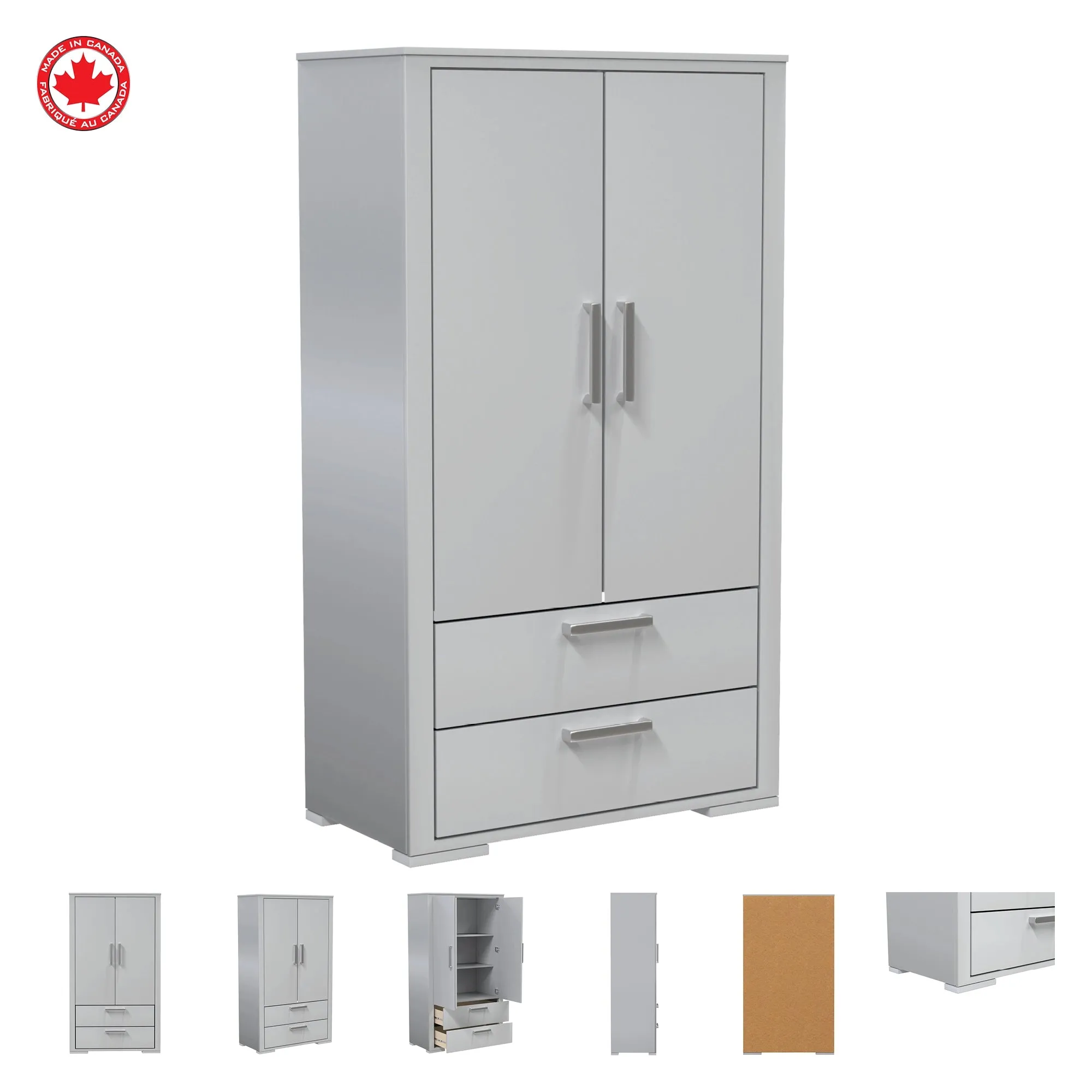 Karlstad Wardrobe - Light Gray