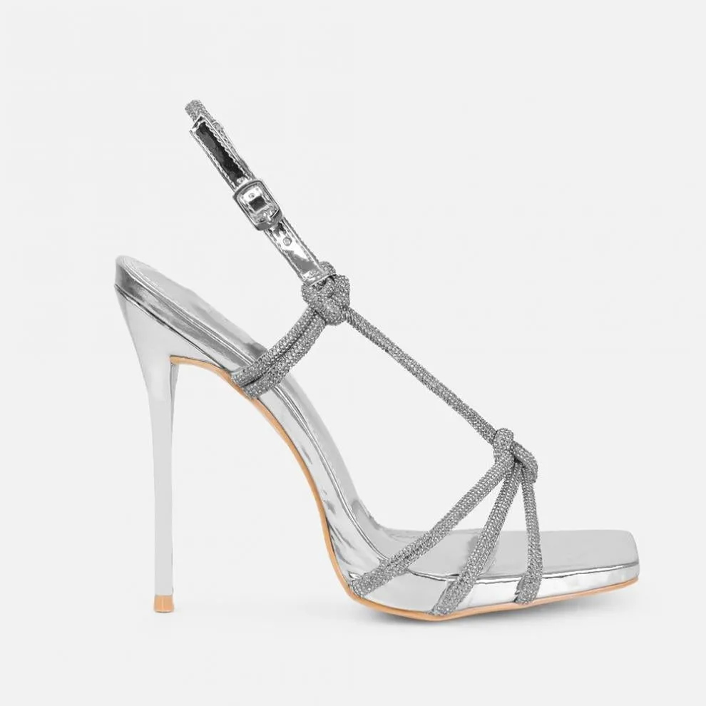 Kelly Rhinestone Pointed Toe Stiletto High Heel Sandals