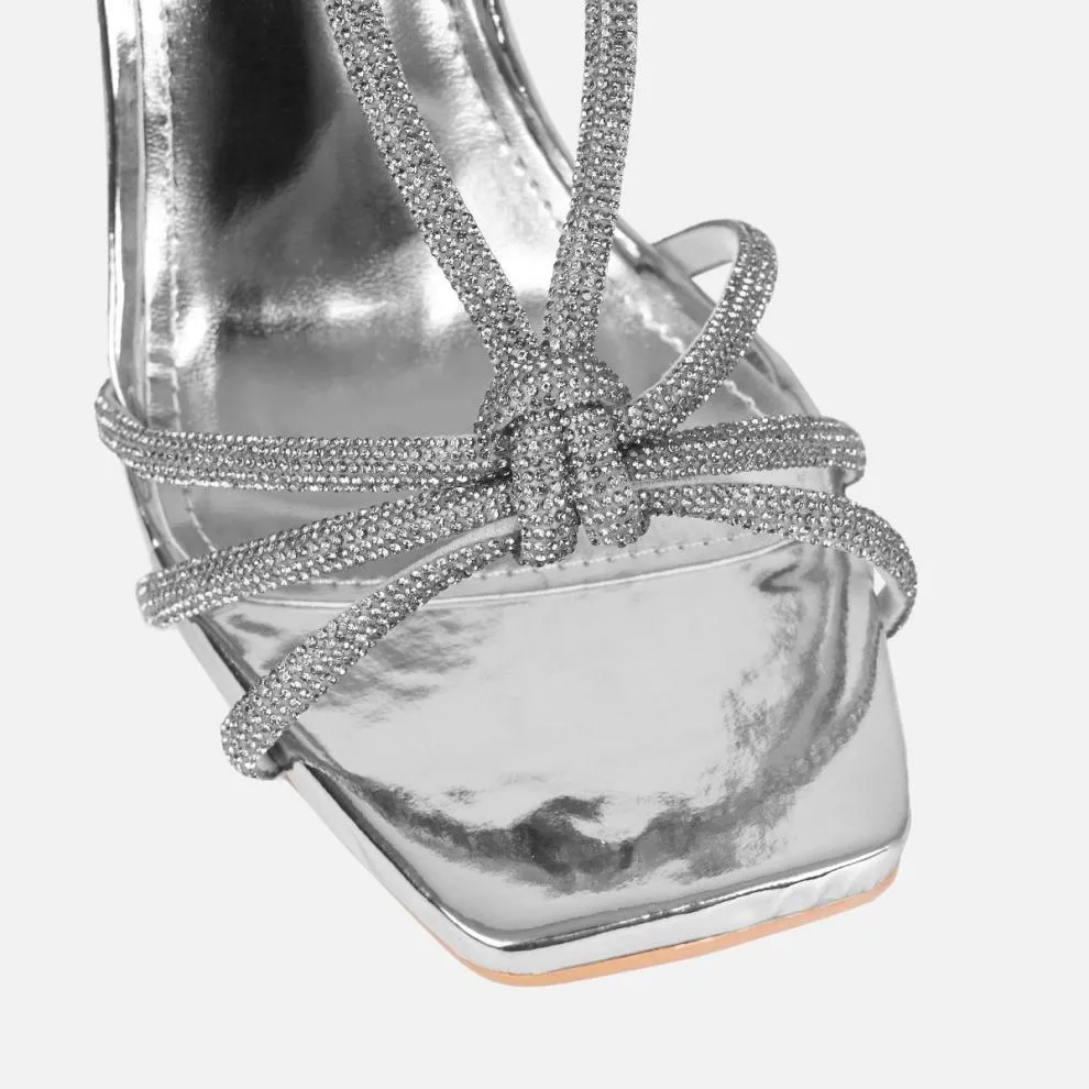 Kelly Rhinestone Pointed Toe Stiletto High Heel Sandals
