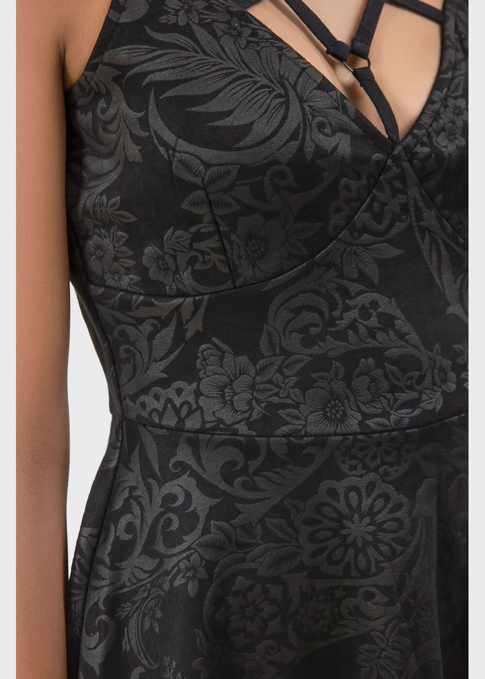 Killstar Magica Black Lily Skater Dress Black