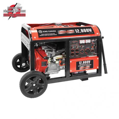 King Canada KCG-12000GE Power Force 12000W Gasoline Generator w/ Electric Start