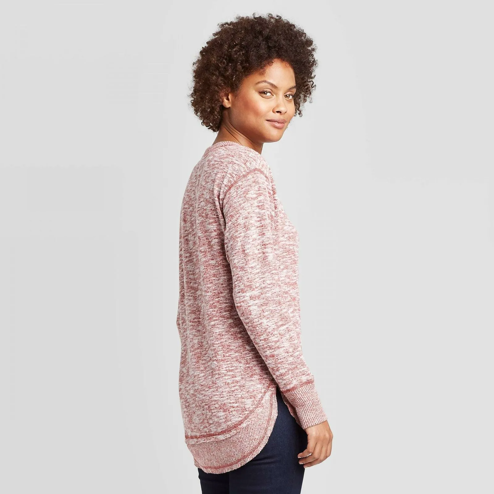 Knox Rose Women's Crewneck Marled Cozy Sweatshirt
