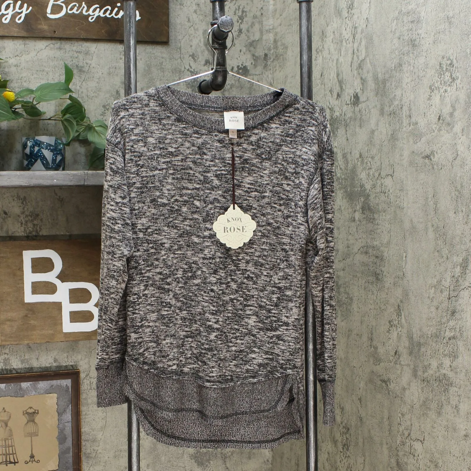 Knox Rose Women's Crewneck Marled Cozy Sweatshirt