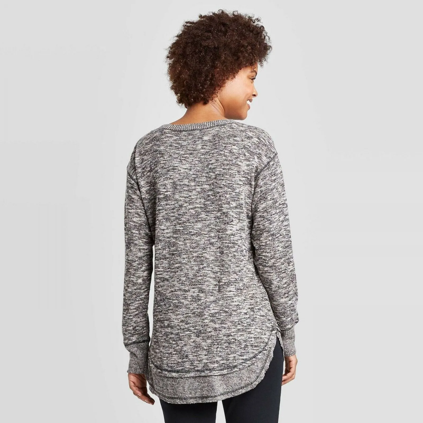 Knox Rose Women's Crewneck Marled Cozy Sweatshirt