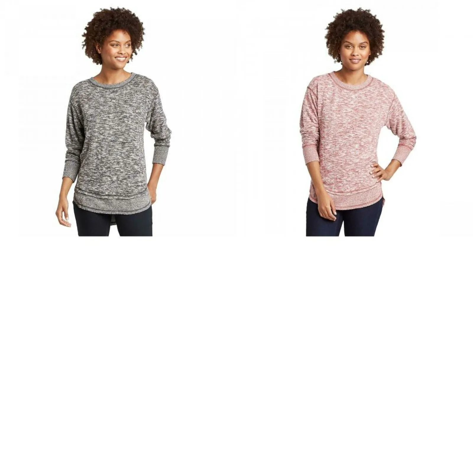 Knox Rose Women's Crewneck Marled Cozy Sweatshirt
