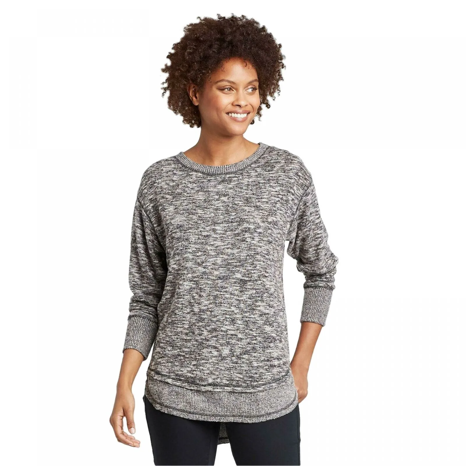 Knox Rose Women's Crewneck Marled Cozy Sweatshirt