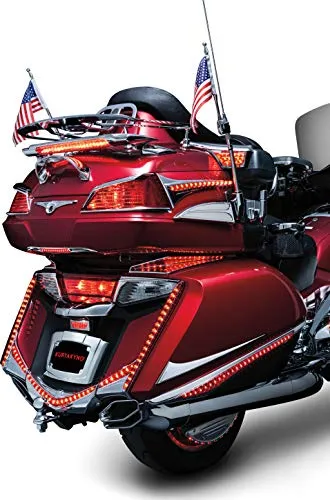 Kuryakyn 3236 Motorcycle Lighting Accessory: Rear Fender Tip LED Running/Brake Light with Red Lens for 2012-17 Honda Gold Wing GL1800 & F6B Motorcycles, Chrome