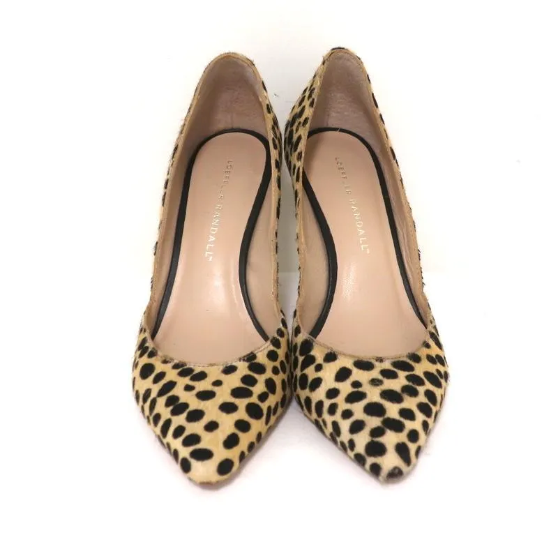Loeffler Randall Pumps Tasmin Cheetah Print Pony Hair Size 7 Pointed Toe Heels