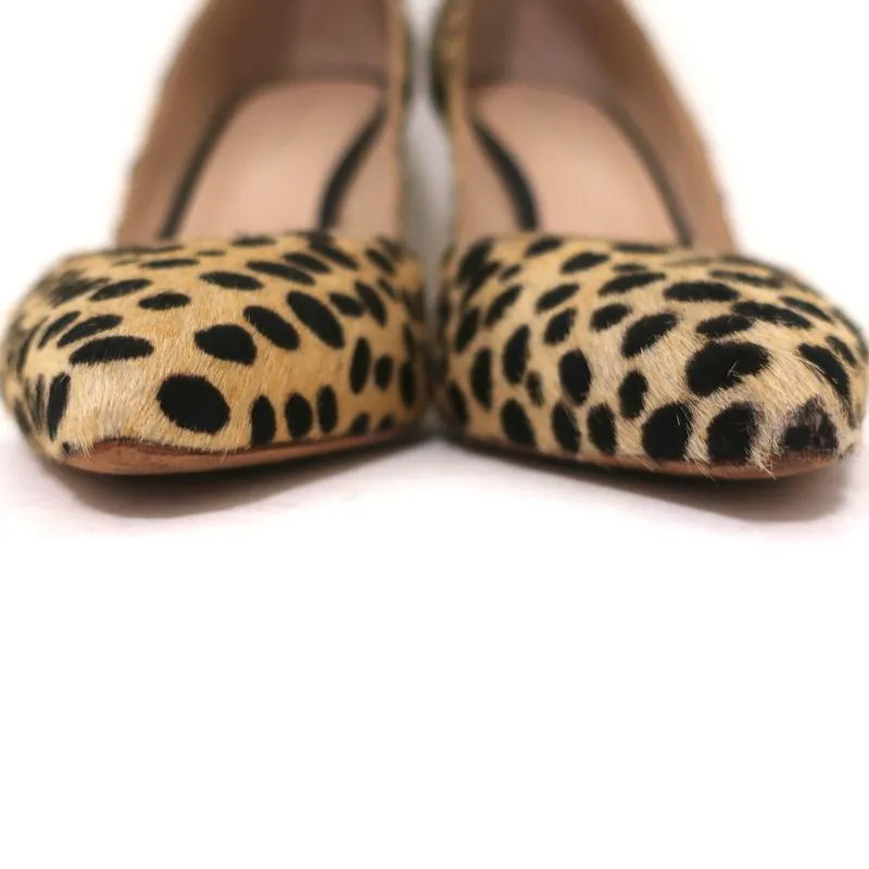 Loeffler Randall Pumps Tasmin Cheetah Print Pony Hair Size 7 Pointed Toe Heels