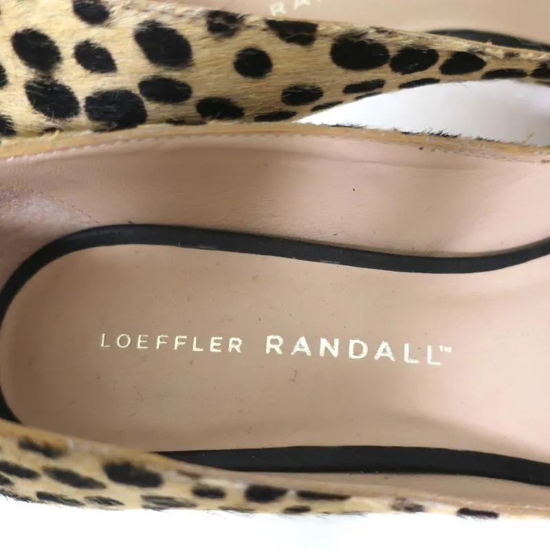 Loeffler Randall Pumps Tasmin Cheetah Print Pony Hair Size 7 Pointed Toe Heels