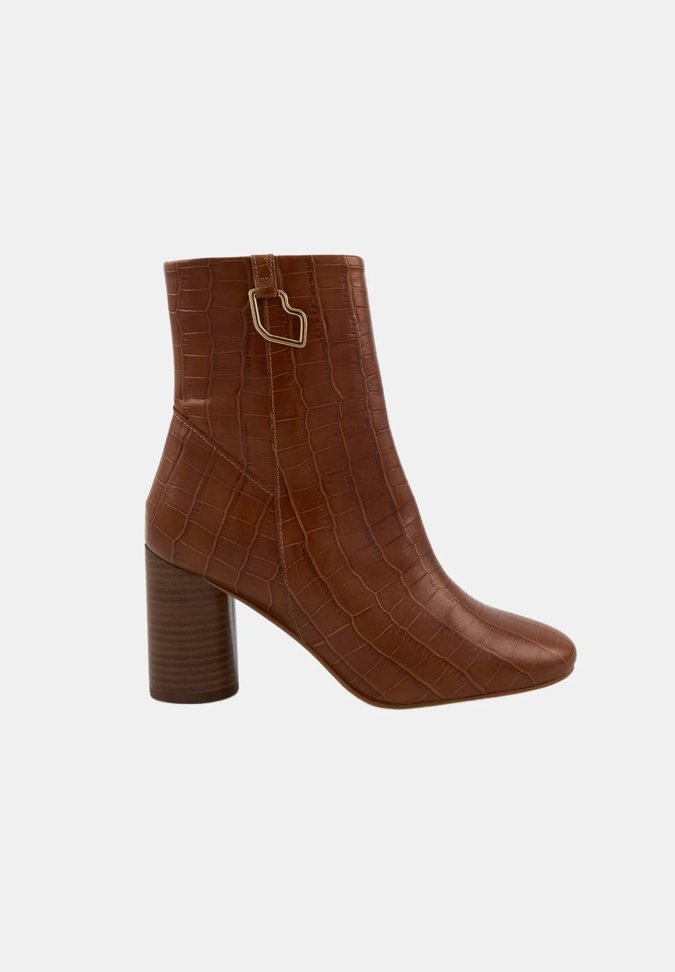 Louise-High Croco Cognac