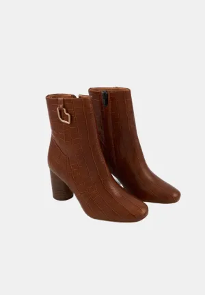 Louise-High Croco Cognac