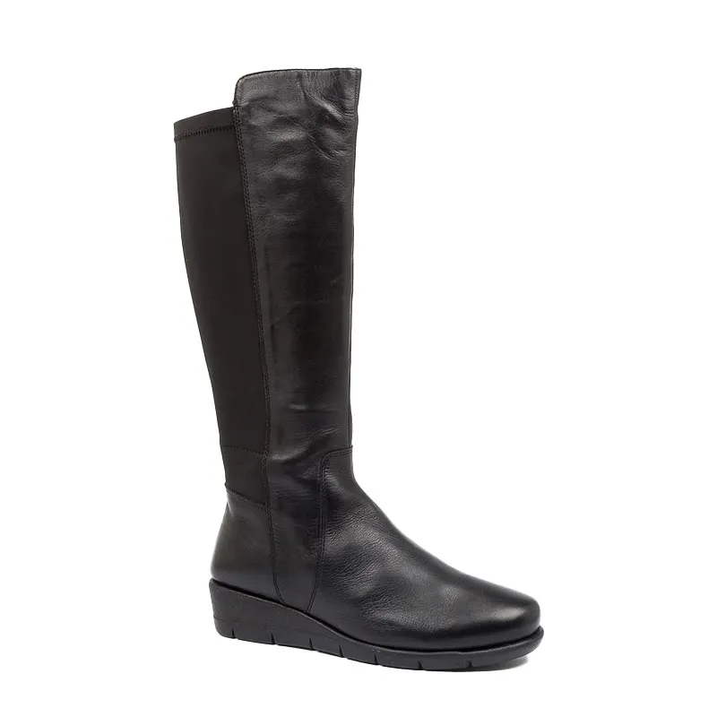 MARCELINA  BLACK LEATHER-LYCRA