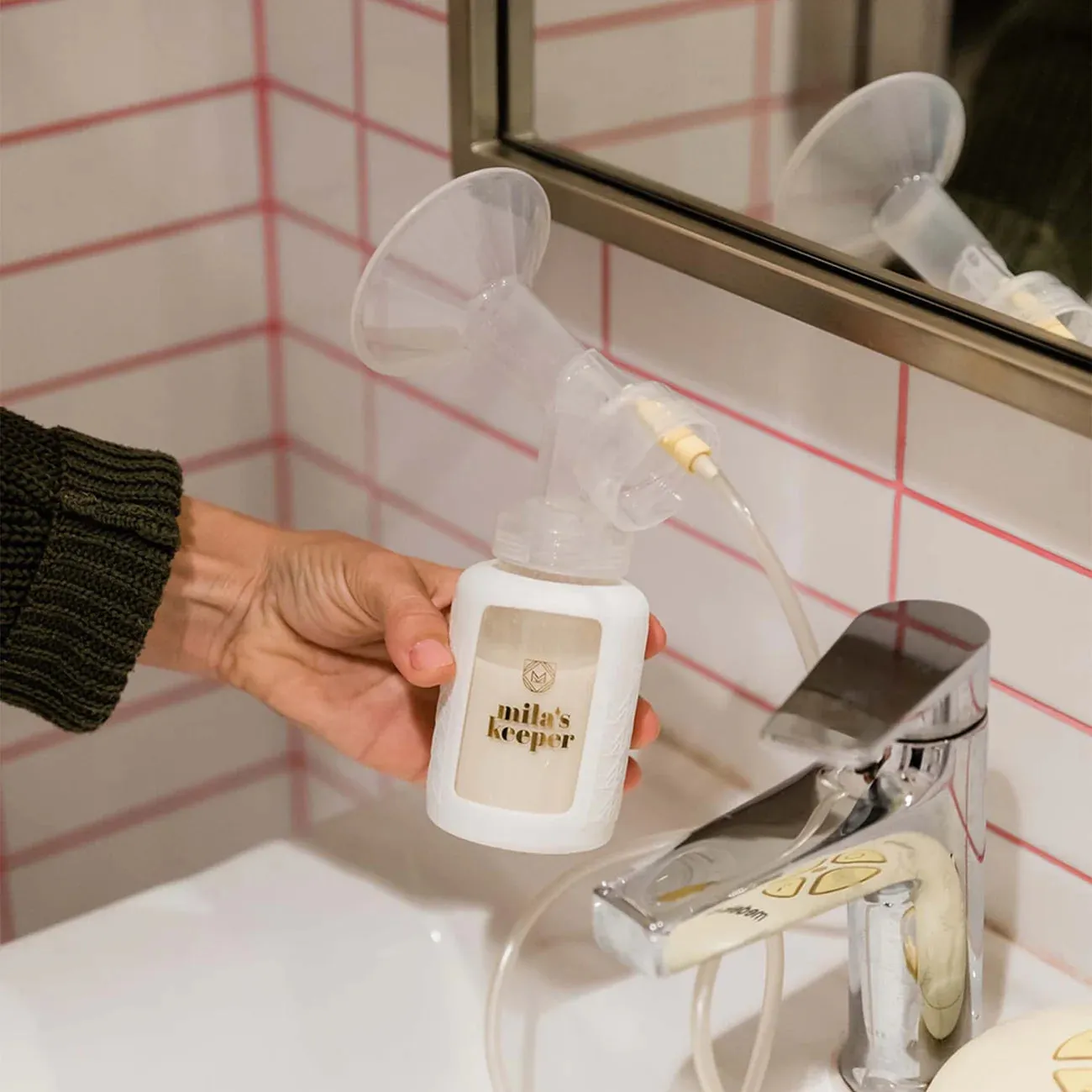 Mila's Keeper Glass Breast Milk Storage Bottles - Standard - Aspen White