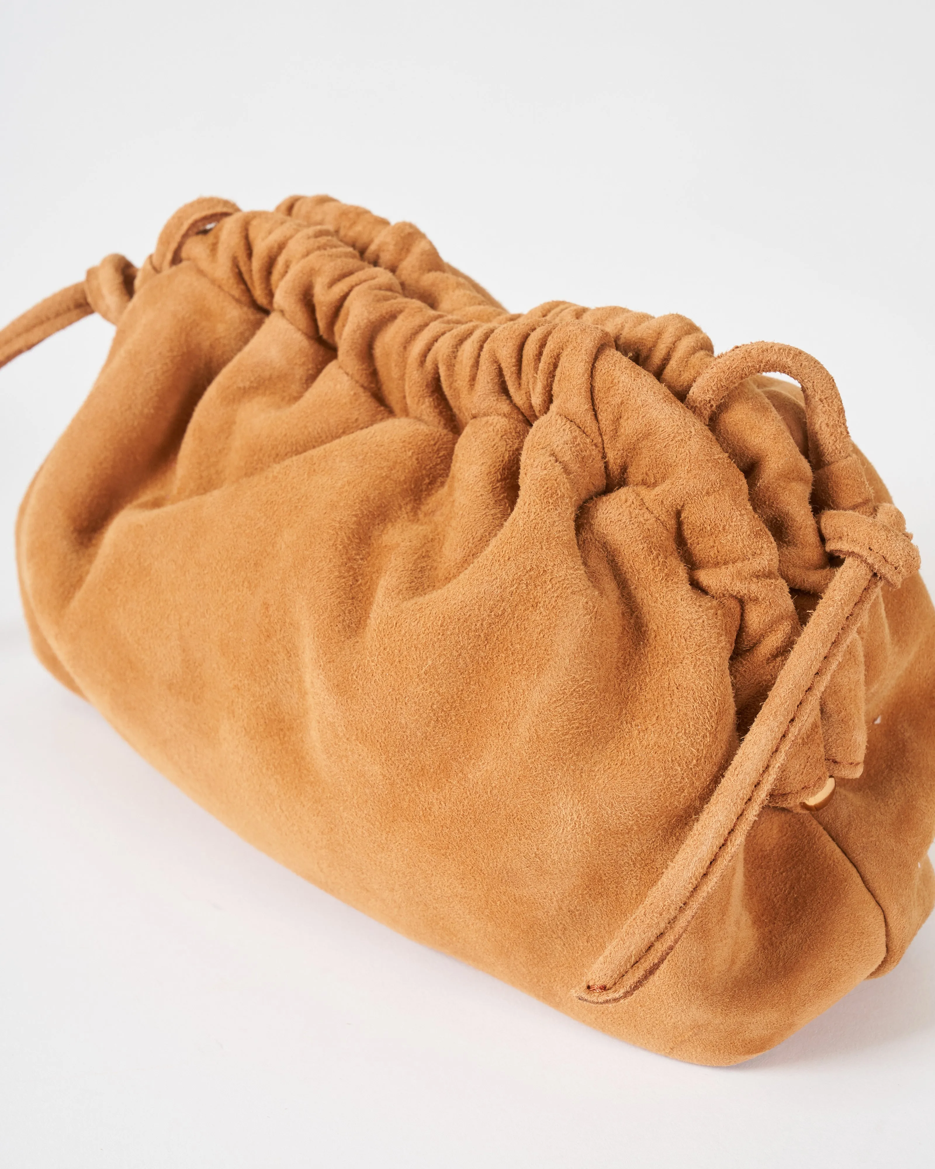 mini cloud clutch - caramel suede