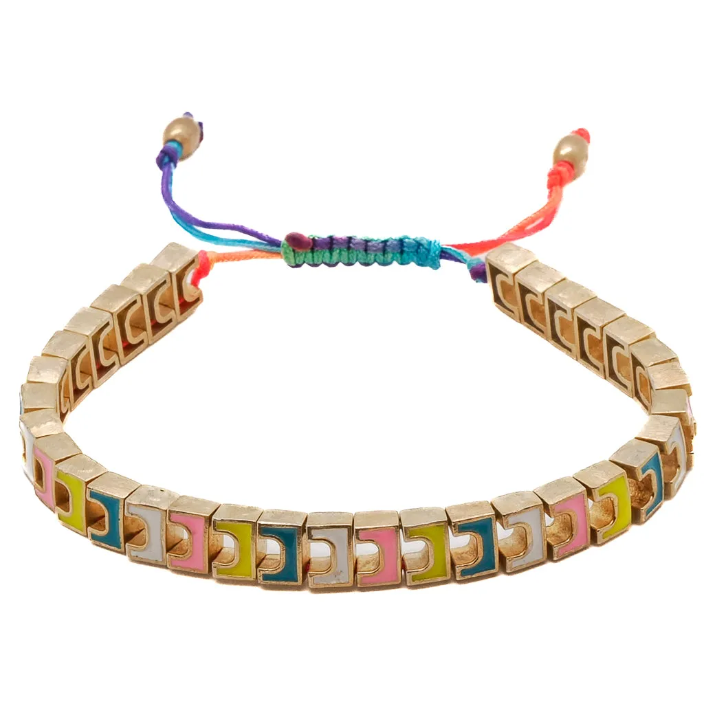 Multicolor Enamel Woven Bracelet