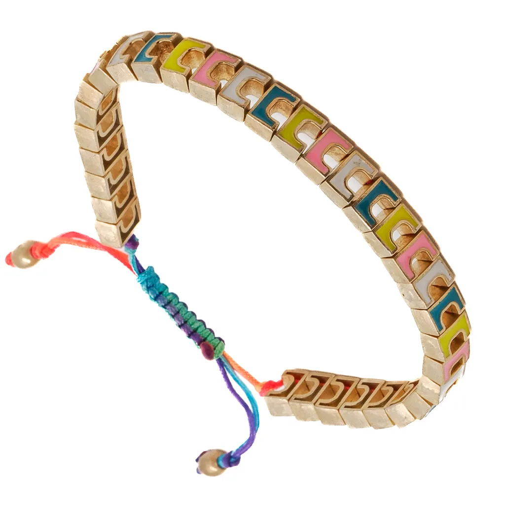 Multicolor Enamel Woven Bracelet