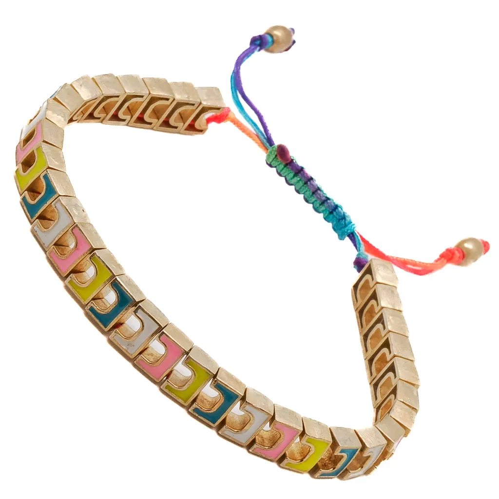 Multicolor Enamel Woven Bracelet