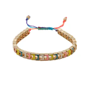 Multicolor Enamel Woven Bracelet