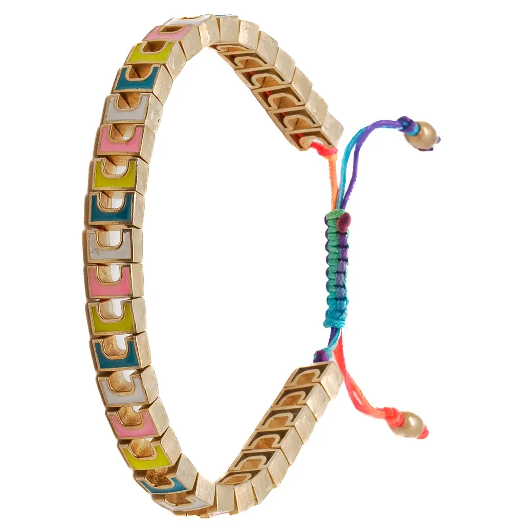 Multicolor Enamel Woven Bracelet