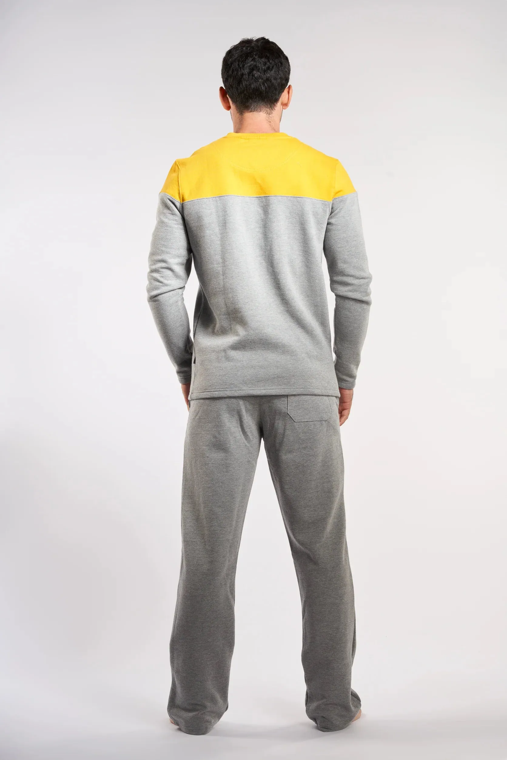 NAGA HOMME Yellow - Grey 2 Pieces Men Pajama