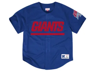 New York Giants Mesh Button Jersey Mitchell & Ness (Blue)
