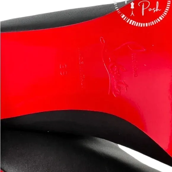 NWB Christian Louboutin Lock Botta 70 leather knee-high boots Black Leather 38