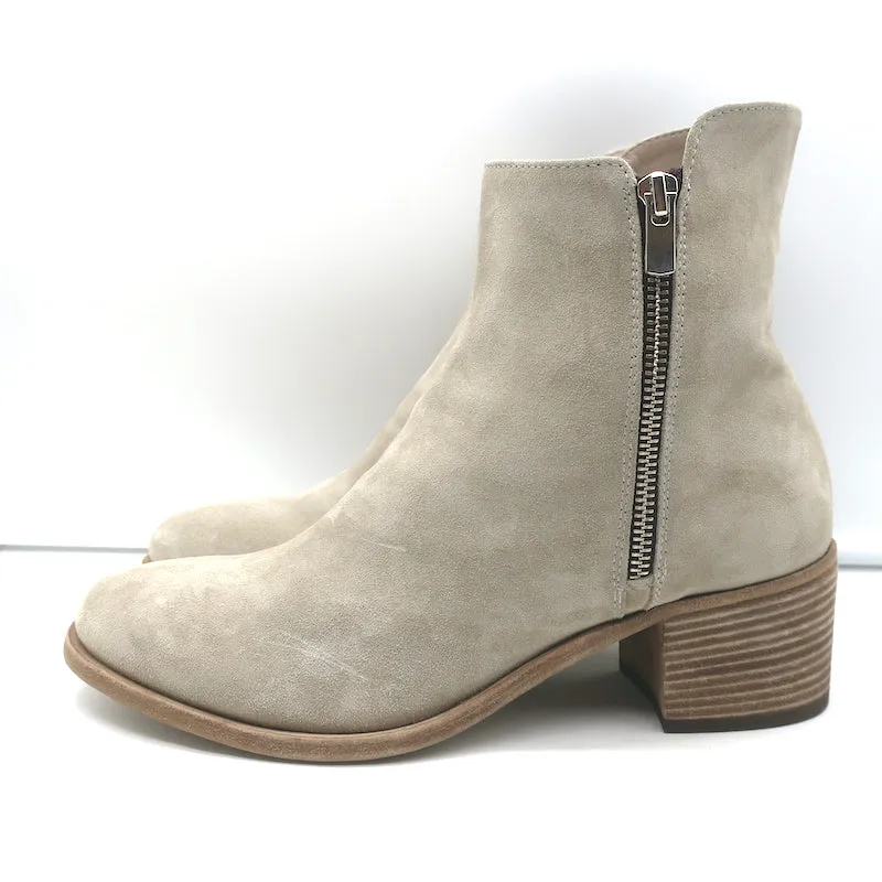 Officine Creative Denner Side-Zip Ankle Boots Taupe Suede Size 40 NEW