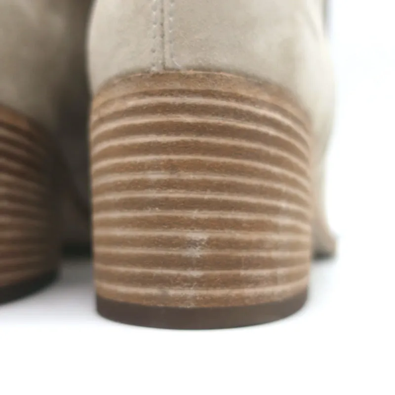 Officine Creative Denner Side-Zip Ankle Boots Taupe Suede Size 40 NEW