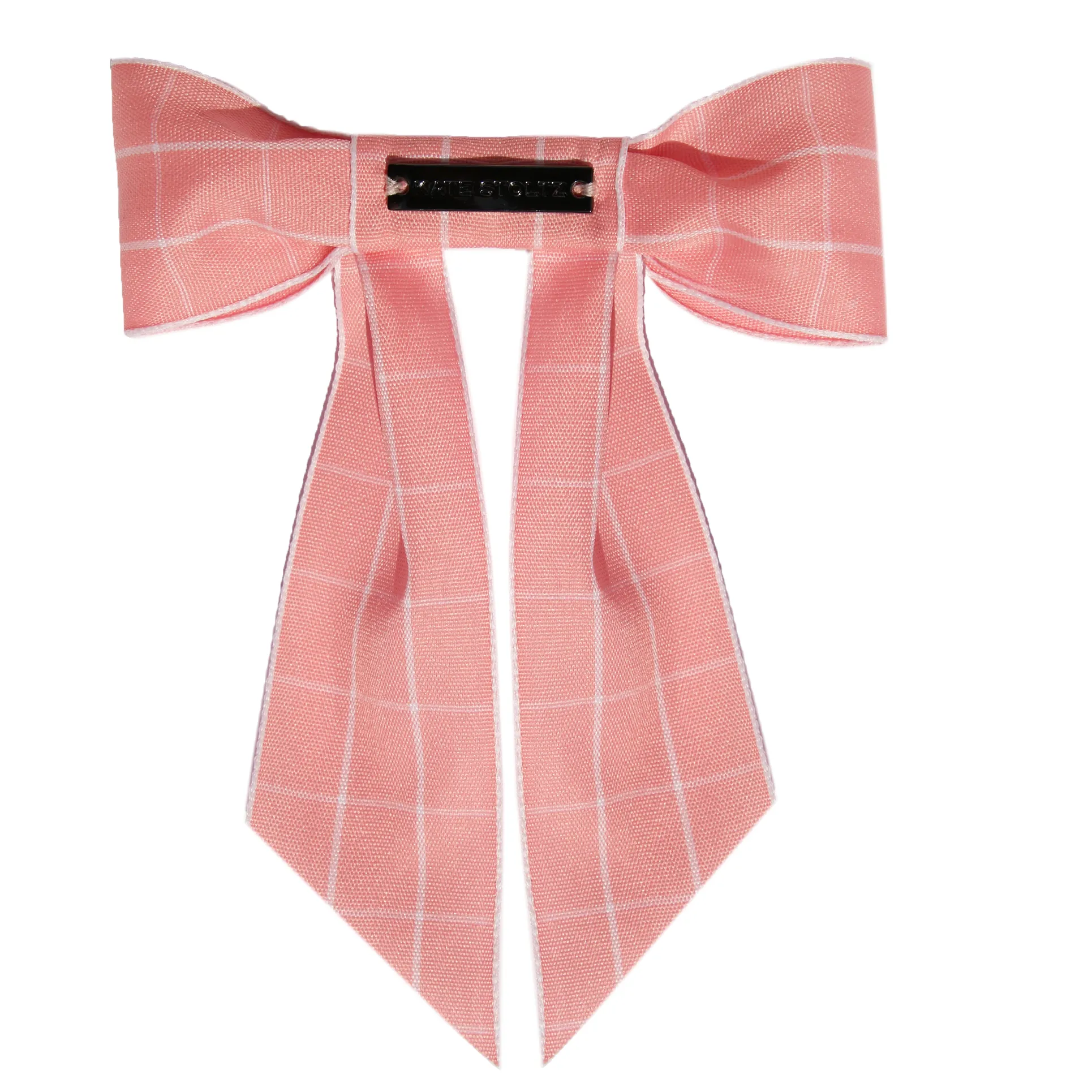 Pastel Pink Windowpane Hairbow Clip