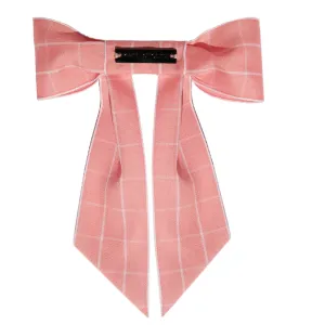 Pastel Pink Windowpane Hairbow Clip
