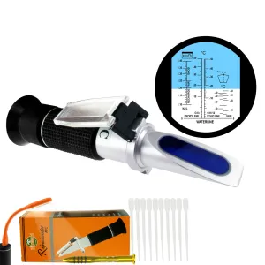 PD_21 Kibeland Handheld Refractometer for Car Operating Fluid with ATC, Engine Coolants, Antifreeze, Cleaning Fluid, Battery Fluid, with EXTRA Mini USB Light
