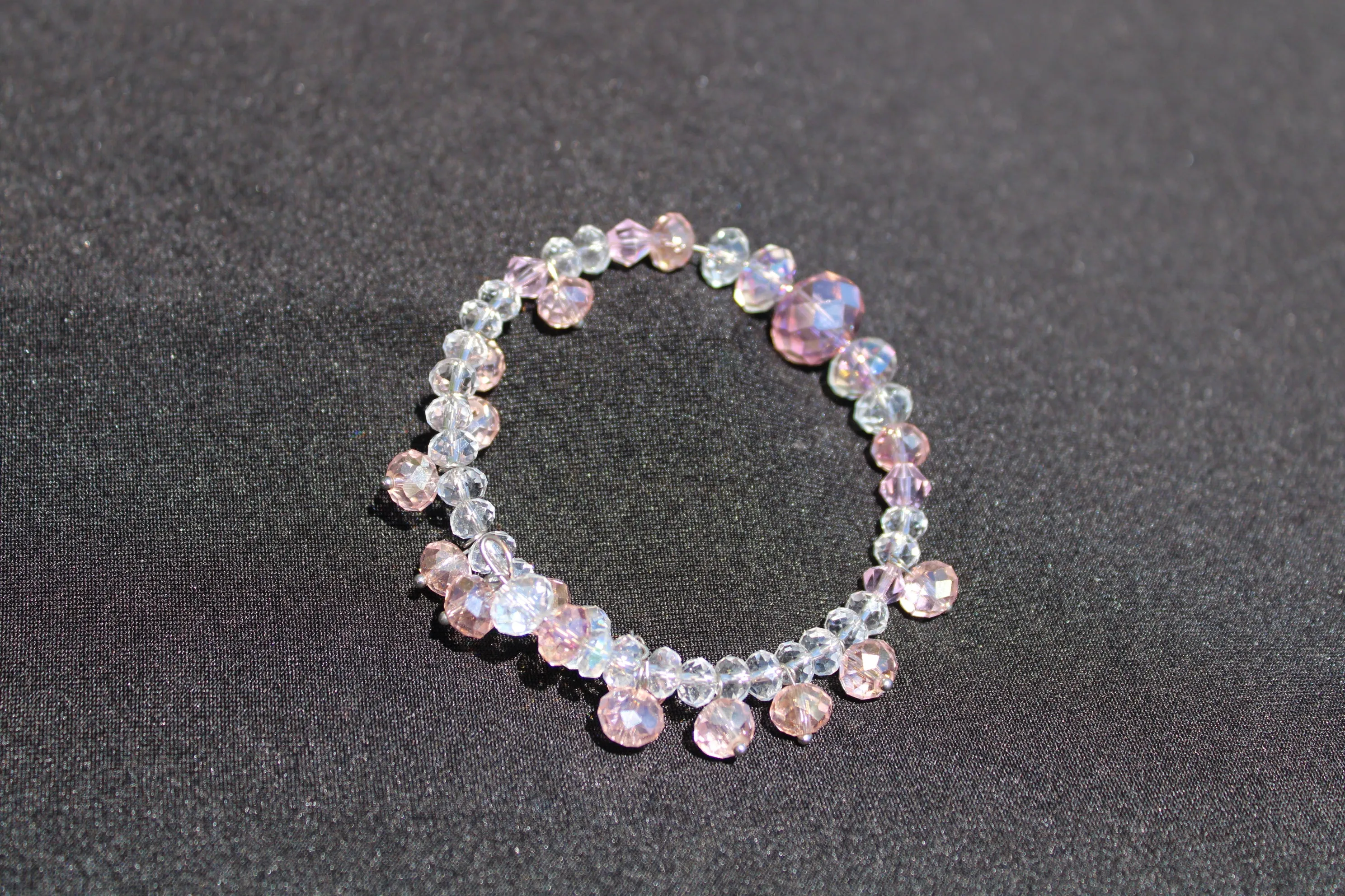 Pink & Crystal Swarovski Bangle Bracelet