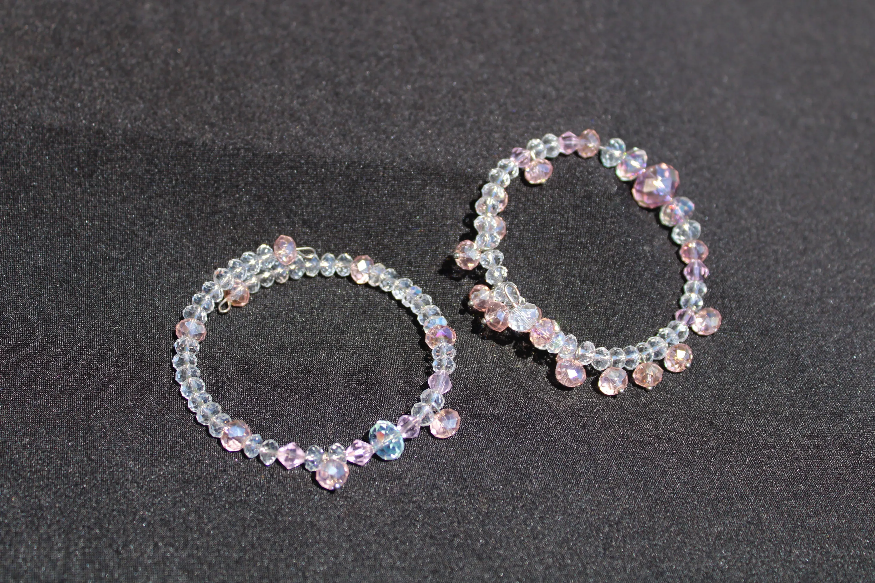 Pink & Crystal Swarovski Bangle Bracelet