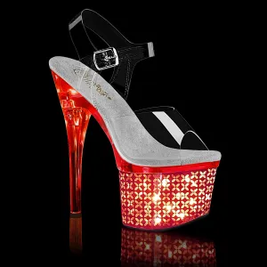 Pleaser Shoes Discolite 708FLP Platform LED Illuminated Ankle Strap Sandal