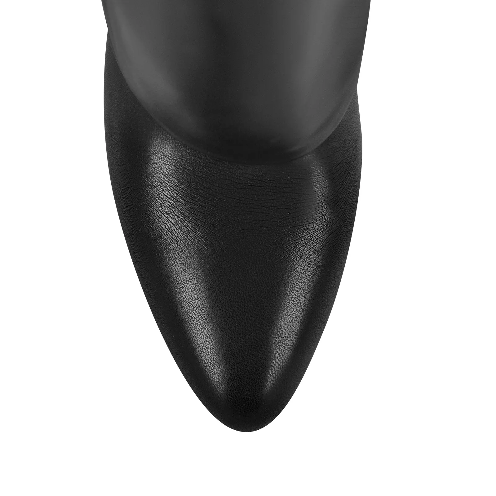 Pointed Toe Mid-Calf Wedge Fold Over Boots