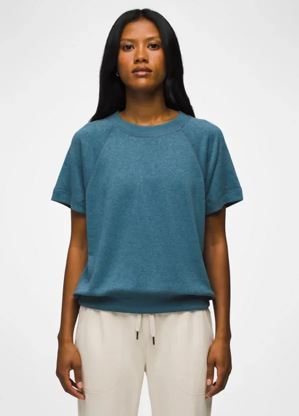prAna Cozy Up Wandery Short Sleeve-High Tide Heather-Final Sale