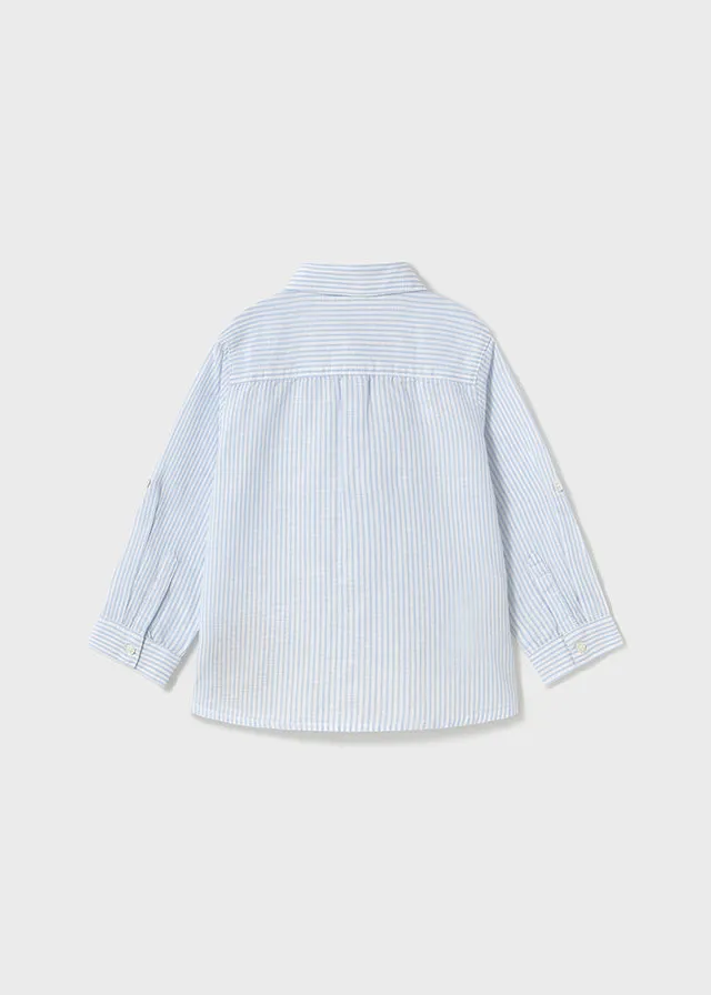 Pre-Order Mayoral 1116 Light Blue Linen Shirt, Mayoral 522 Light Blue Twill Trousers and Mayoral 1302 Jumper