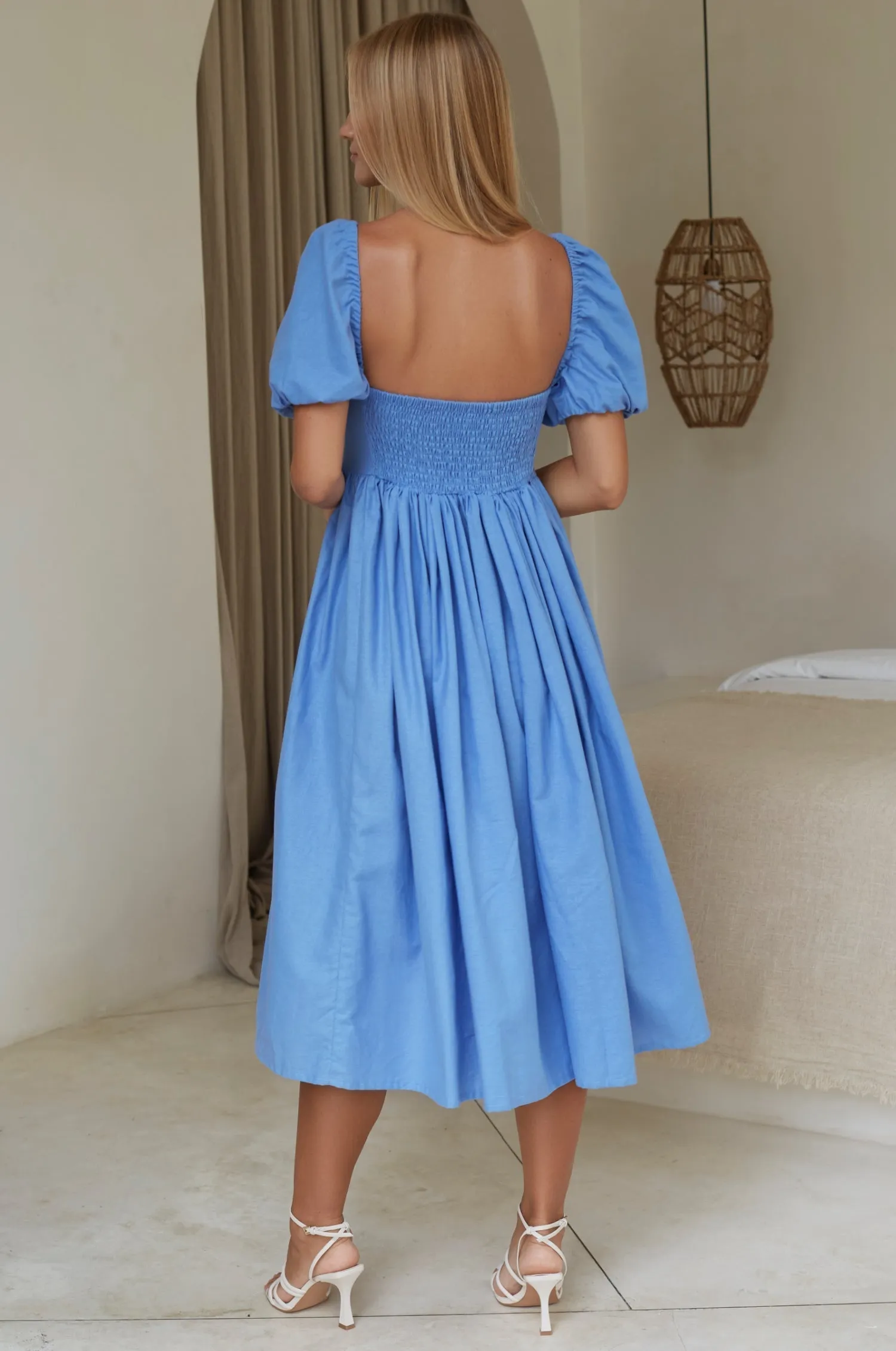 Premium Linen - Adele Midi Linen Dress (Sale)
