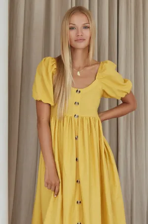 Premium Linen - Adele Midi Linen Dress (Sale)