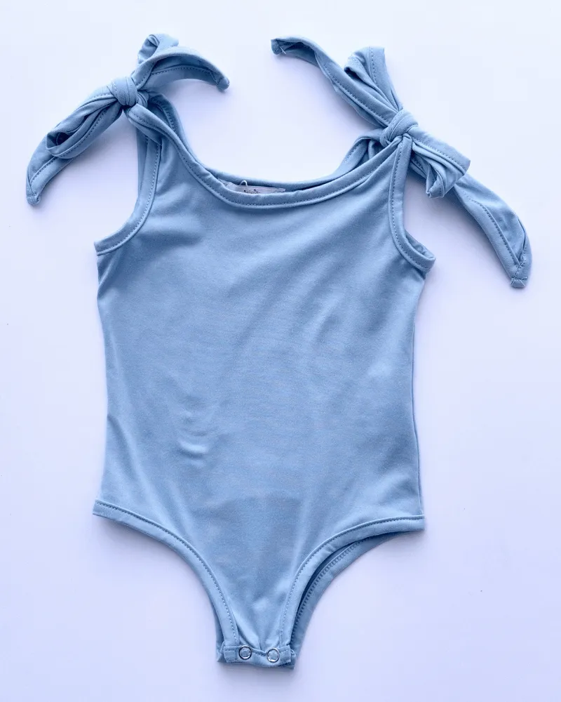 PREORDER! Madden Tie Shoulder Tank Top & Leotard - Light Blue