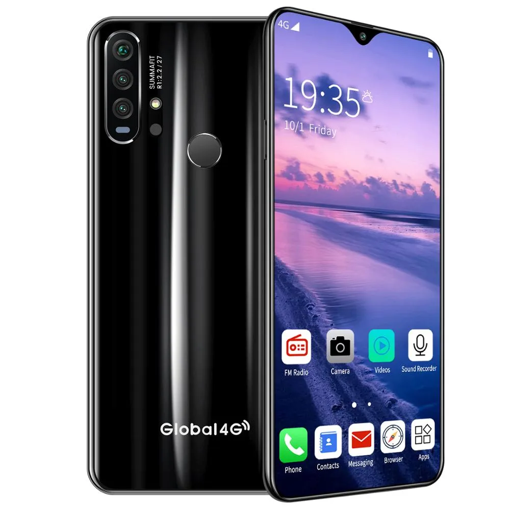 R30 pro Smart Phone 4G Network 3G   64g High Configuration Face Recognition Fingerprint Recognition Phone black_European regulations