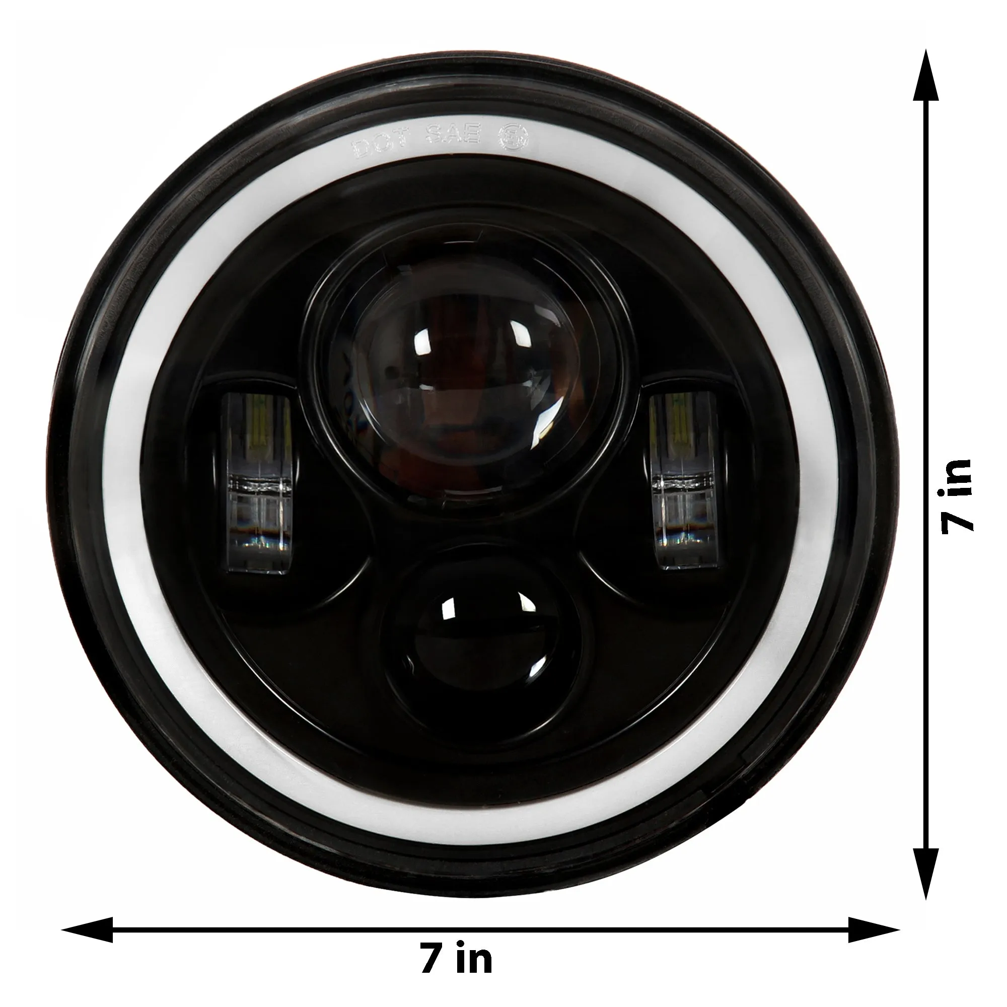RE 7 Inch 4 LED Full Hi-Low Headlight