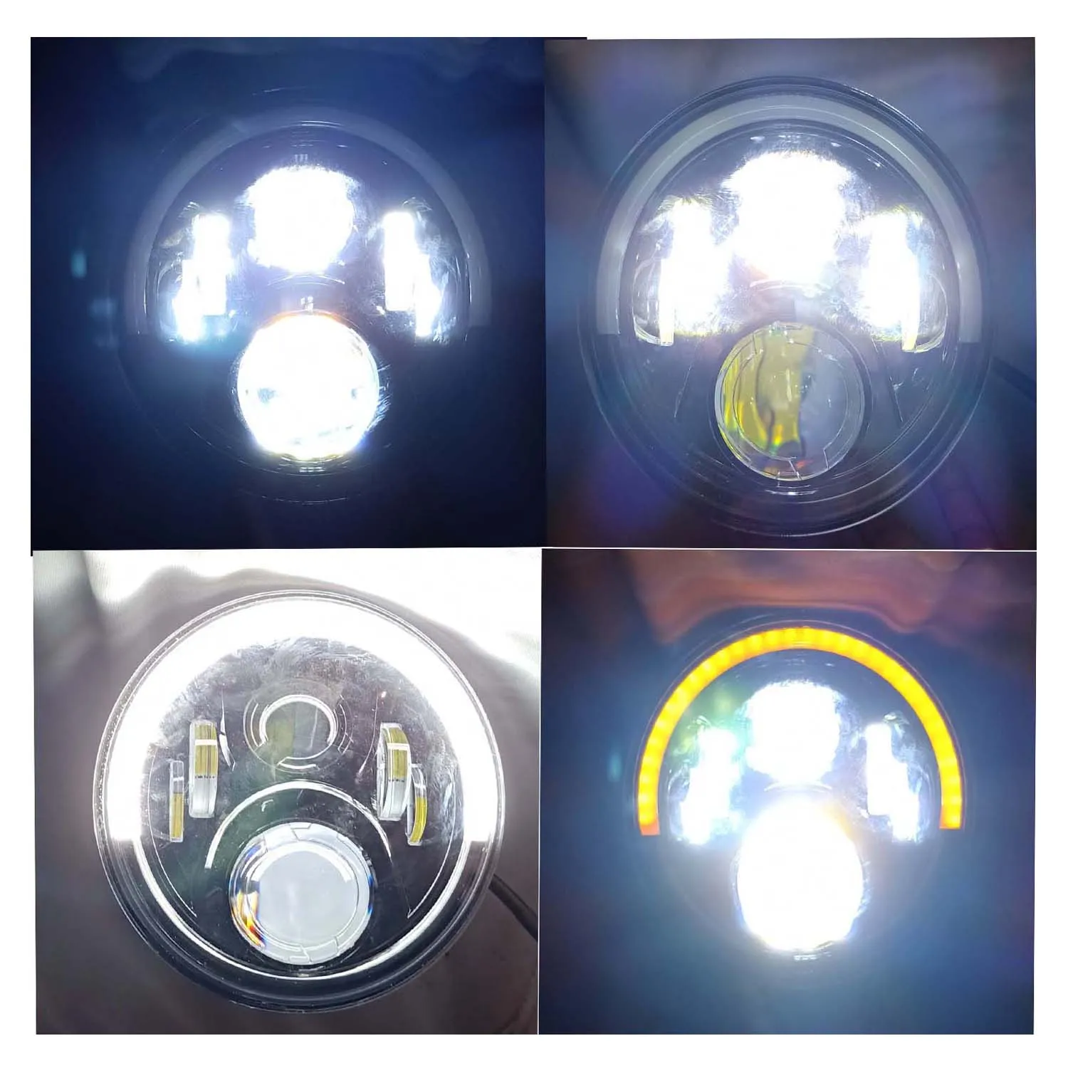RE 7" 6 LED Moon light shape Hi-Low Headlight (75 Watt)