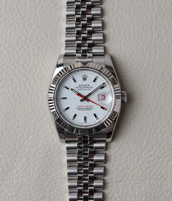 Rolex Datejust Turn-O-Graph 116264 White Dial Jubilee