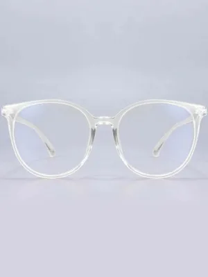 Round Frame Anti-Blue Light Eyeglasses - Clear