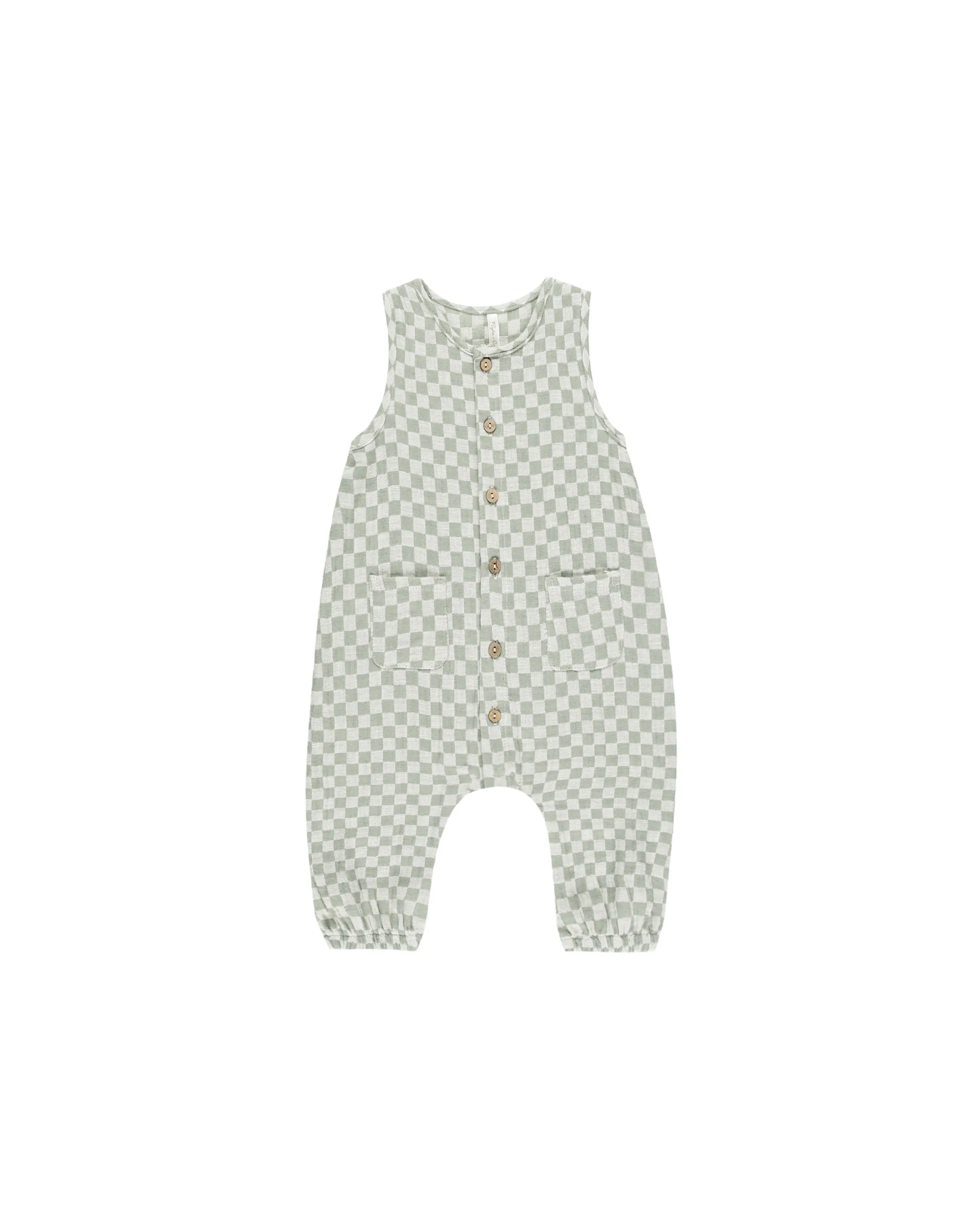 RYLEE   CRU Woven Jumpsuit || Sage Check